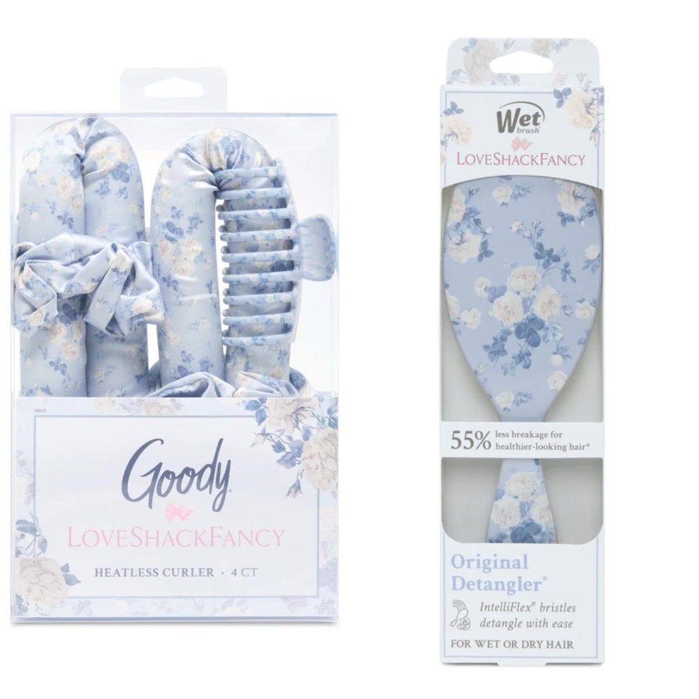 Goody x LoveShackFancy Heatless Curler Set & Wetbrush x LoveshackFancy brush